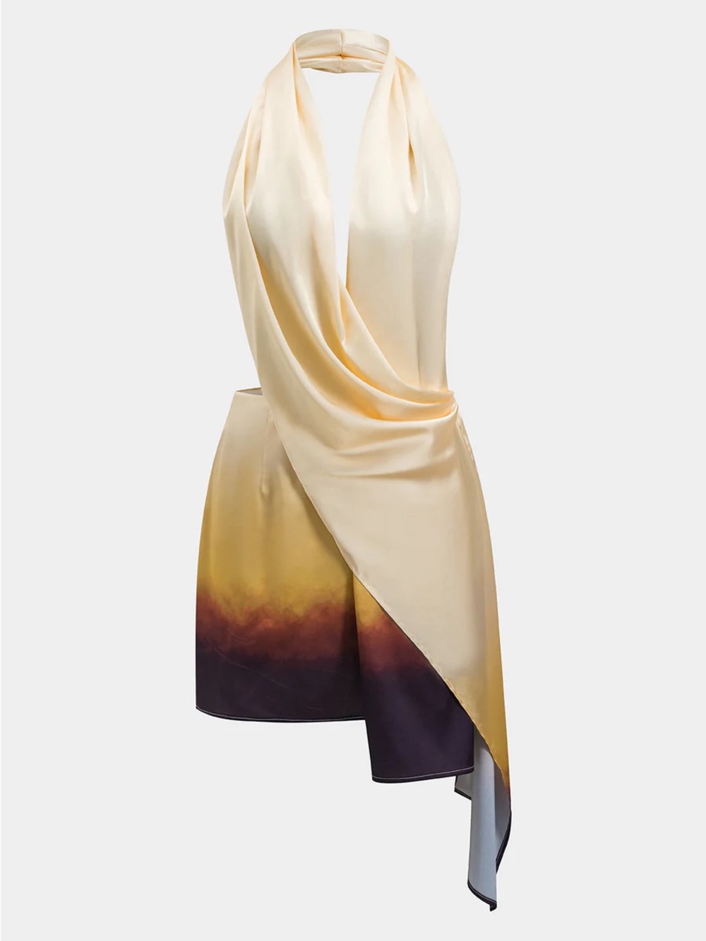 019. Micas S Ombre Print Satin Ruched 2 Piece